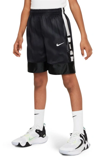 Nike Kids' Dri-fit Elite Athletic Shorts In Black/ White