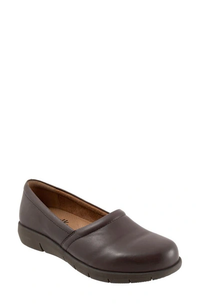 Softwalk Adora Womens Leather Slip-on Loafers In Brown