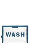 Anya Hindmarch Wash Cosmetics Pouch In Clear/ Light Petrol