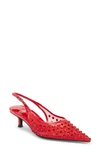 Jeffrey Campbell Persona Pointed Toe Slingback Pump In Red Combo