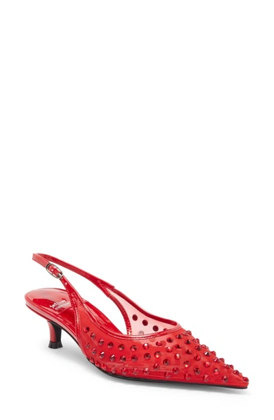 Jeffrey Campbell Persona Pointed Toe Slingback Pump In Red Combo