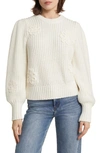 RAILS ROMY FLORAL APPLIQUÉ CREWNECK SWEATER