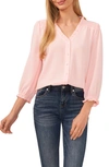 Cece Ruffle V-neck Blouse In Rose Pearl