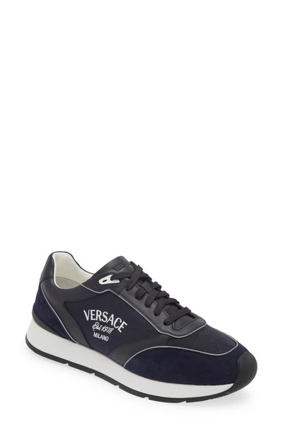 Versace Milano Runner Sneakers In Blue