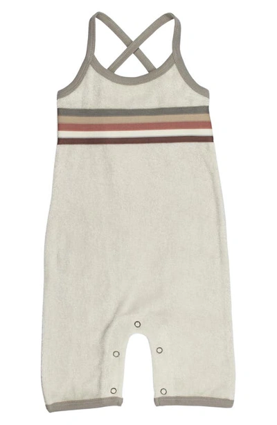 L'ovedbaby Babies' Stripe Appliqué Sleeveless Organic Cotton Terry Overalls In Ivory/ Neutrals