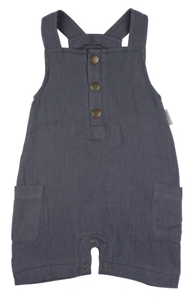 L'ovedbaby Babies' Cuff Organic Cotton Short Dungarees In Dusk