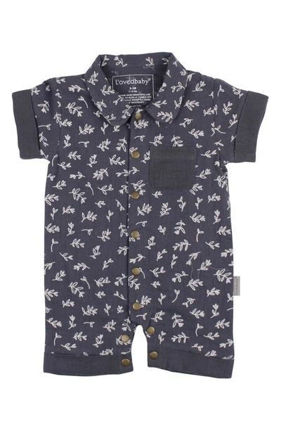 L'ovedbaby Babies' Leaf Print Organic Cotton Coveralls In Dusk Leaves