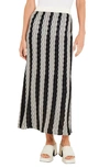 MISOOK STRIPE POINTELLE KNIT SKIRT