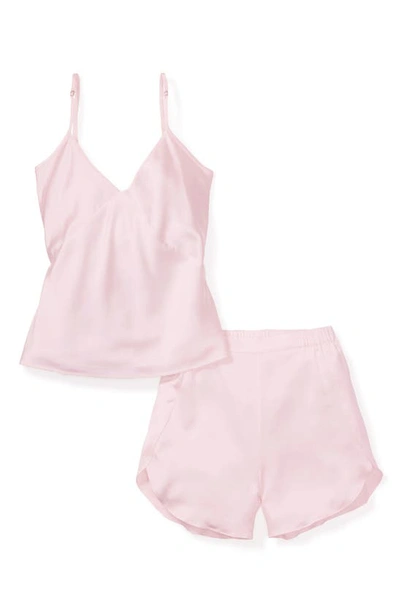 Petite Plume Short Mulberry Silk Pajama Set In Pink