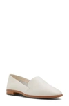 Aldo Women's Veadith Almond Toe Slip-on Flat Loafers In White