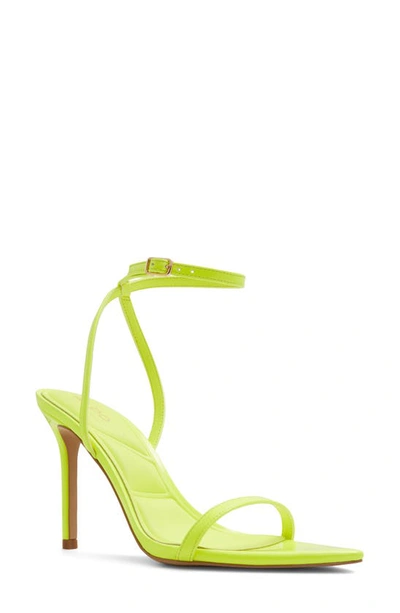 Aldo Tulipa Ankle Strap Pointed Toe Sandal In Bright Yellow