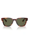 Prada 52mm Polarized Pillow Sunglasses In Havana Red