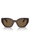 Prada 53mm Butterfly Sunglasses In Dark Brown