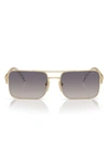 Prada 56mm Rectangular Sunglasses In Pale Gold