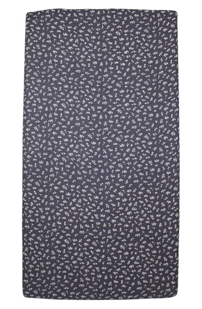 L'ovedbaby Branch Print Fitted Organic Cotton Crib Sheet In Dusk Leaves