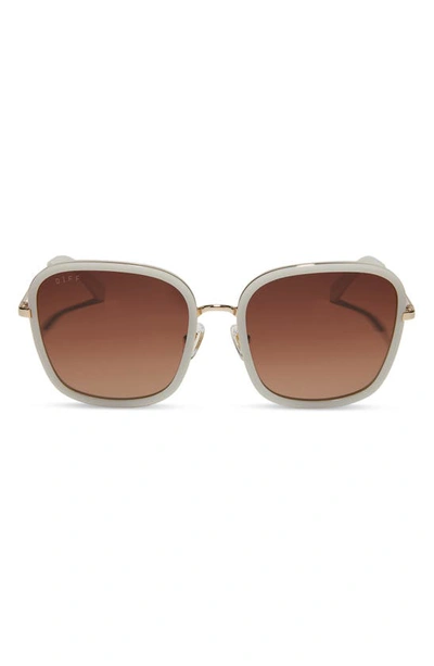 Diff Genevive 57mm Gradient Square Sunglasses In Brown Gradient
