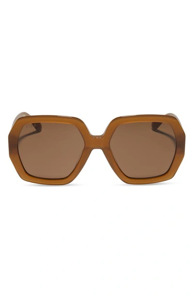 Diff Nola 51mm Polarized Square Sunglasses In Brown