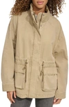 Levi's Cotton Hooded Jacket In Safari