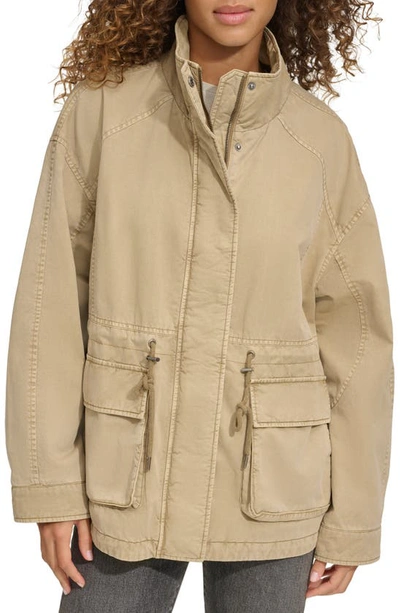 Levi's Cotton Hooded Jacket In Safari