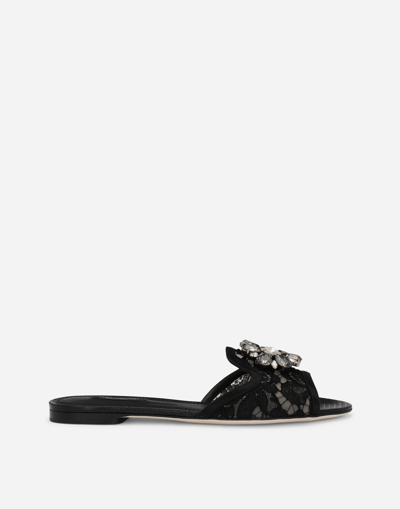 Dolce & Gabbana Slippers And Clogs Lace In Black