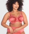 Goddess Keira Satin Side Support Bra In Mineral Red