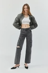GUESS ORIGINALS KIT DISTRESSED CARPENTER JEAN - GO WASHED GREY IN CHARCOAL, WOMEN'S AT URBAN OUTFITTERS