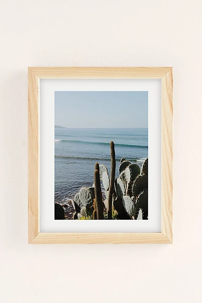 Urban Outfitters Erin Champ Pacific Beach Art Print In Natural Wood Frame At