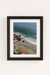 Urban Outfitters Erin Champ Positano Beach Art Print In Black Wood Frame At
