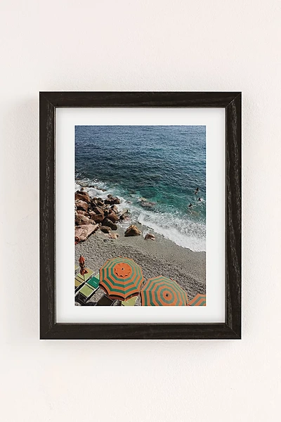 Urban Outfitters Erin Champ Positano Beach Art Print In Black Wood Frame At