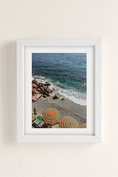Urban Outfitters Erin Champ Positano Beach Art Print In White Wood Frame At