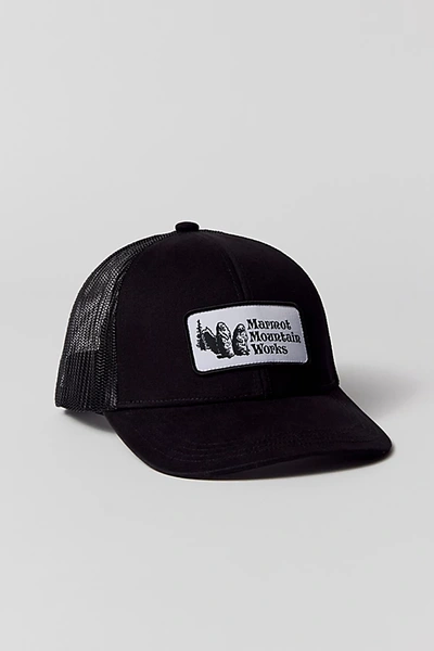 Marmot Retro Trucker Hat In Black, Men's At Urban Outfitters