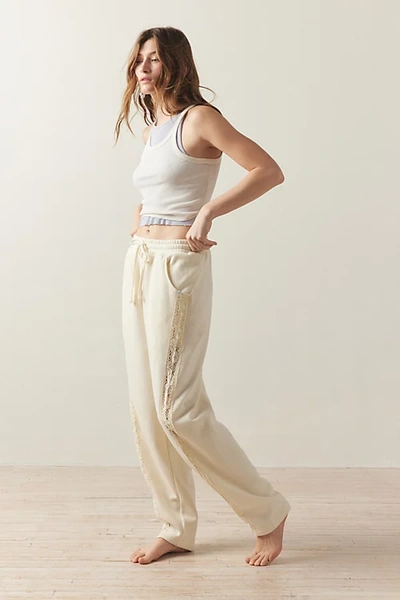 Out From Under Jayden Lace-inset Sweatpant In Ivory, Women's At Urban Outfitters
