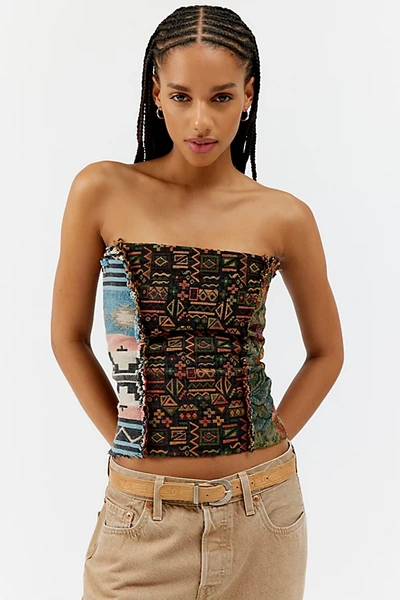 Urban Renewal Remade Tapestry Bustier Top In Assorted, Women's At Urban Outfitters