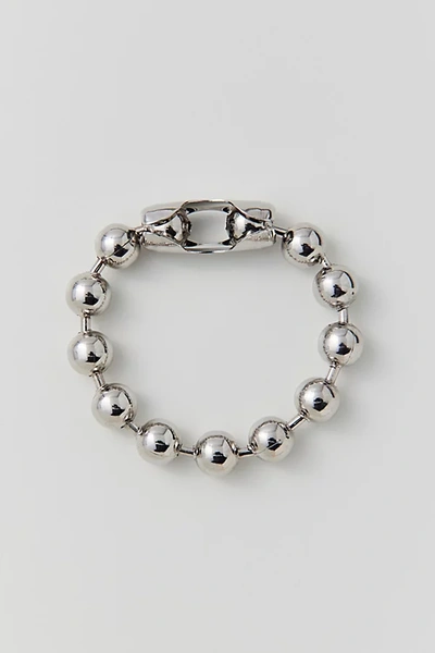 Urban Outfitters Stainless Steel Statement Ball Bead Bracelet In Silver, Men's At