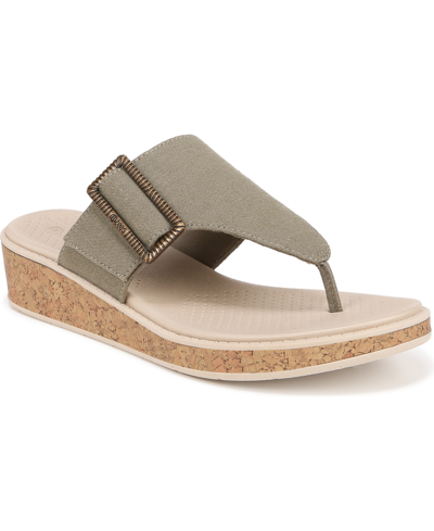 Bzees Bay Flip Flop In Olive Green Fabric