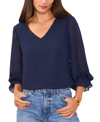 VINCE CAMUTO WOMEN'S SOLID-COLOR V-NECK BLOUSON-SLEEVE TOP