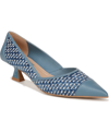 Franco Sarto Darcy Kitten Heel Pump In Blue Multi Raffia,faux Leather