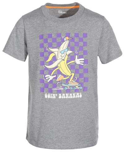 Epic Threads Big Boys Goin' Bananas Graphic T-shirt, Created For Macy's In Pewter Hthr
