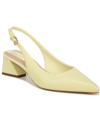 Franco Sarto Racer Slingback Pointed Toe Pump In Citron Yellow Leather