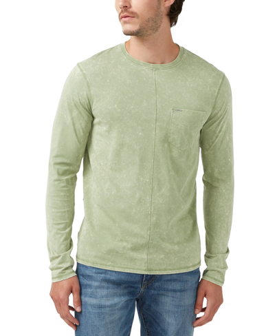 Buffalo David Bitton Men's Kahel Relaxed-fit Long-sleeve Pocket T-shirt In Oil Green