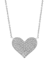 EFFY COLLECTION EFFY DIAMOND PAVE HEART 14" PENDANT NECKLACE (1/3 CT. T.W.) IN STERLING SILVER