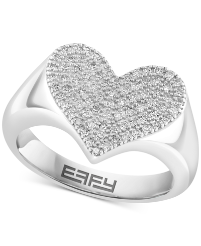 Effy Collection Effy Diamond Pave Heart Ring (1/3 Ct. T.w.) In Sterling Silver