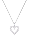 MACY'S DIAMOND HEART 18" PENDANT NECKLACE (1/4 CT. T.W.) IN 10K WHITE GOLD