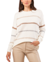 Vince Camuto Sequin Stripe Sweater In Antique White