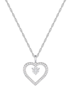 MACY'S DIAMOND HEART 18" PENDANT NECKLACE (1/3 CT. T.W.) IN STERLING SILVER
