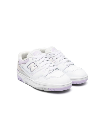New Balance Kids' 550 Two-tone Leather Sneakers In White