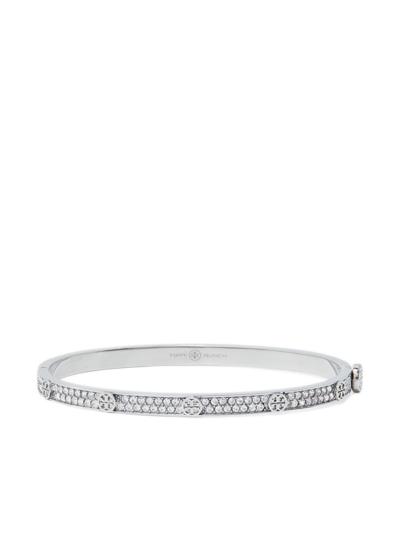 Tory Burch Silver-tone Miller Stud Crystal Bracelet