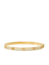 TORY BURCH GOLD-TONE MILLER STUD CRYSTAL BRACELET