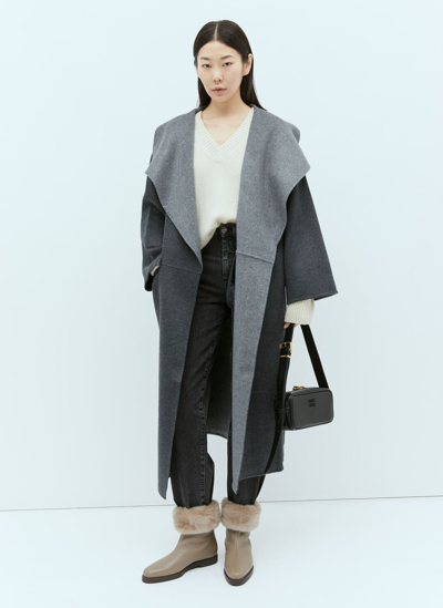 Totême Signature Wool-cashmere Coat In Grey