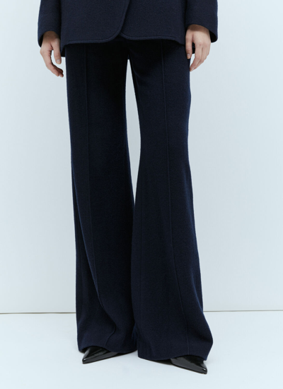 Chloé Wide-leg Wool Cashmere Trousers In Navy